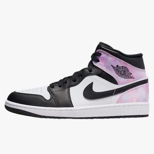 Air Jordan Mid Sneakers in Black and Pink